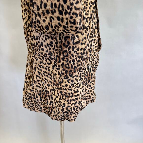 Daniel Rainn leopard open front blazer size large lightweight silky jersey - Picture 9 of 14